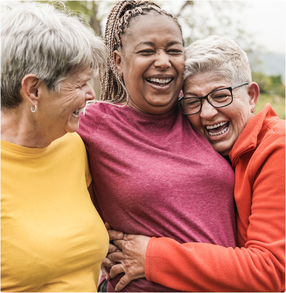Stock photo of people hugging.